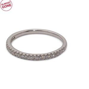 I. REISS white gold Made In Israel 14kt Gold Stackable Diamond Band Ring